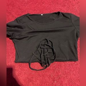 super cute black cropped top